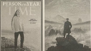 Time-Titelbild und Caspar David Friedrich